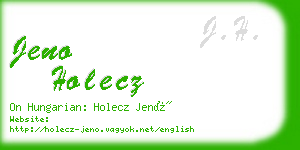 jeno holecz business card